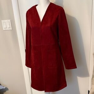 Tahari burgundy suede Pea Coat